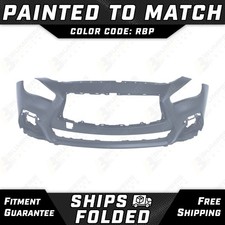 New Painted Rbp Blue Pearl Front Bumper Cover For 2018-2020 Infiniti Q50 Sedan New Painted Rbp Blue Pearl Front Bumper Cover For 2018-2020 Infiniti Q50 Sedan
