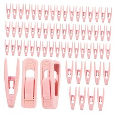 60 Pack Pink Velvet Hangers Clips, Pant Hangers Velvet Clips, Strong Finger