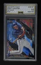 2024 Topps Finest Sky Blue Refractor /250 Wyatt Langford #141 AGS 10