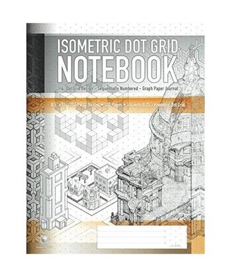 Isometric Dot Grid Notebook - 1/4'' Dot Grid Design - Sequentially Numbered - Gra