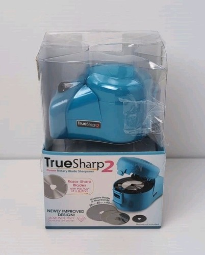 TRUE SHARP TrueCut Quality Power Rotary Blade Sharpener Blue Missing Power Cord.