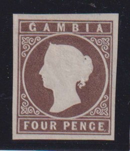 E7195: Gambia #1 Mint, 4 Margins, Sound, NG; CV $400 NG