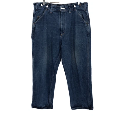 VTG Bailey's Wild Ass Jeans Mens 38x28 Blue Carpenter Suspender Buttons 90s USA - Image 1 of 4