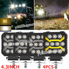 4 4.3inch LED Work Light Bar Flood Spot Combo Fog Lamp Offroad Driving Truck