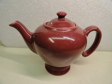 Vintage McCormick Tea Baltimore Md Teapot Burgundy Made in USA