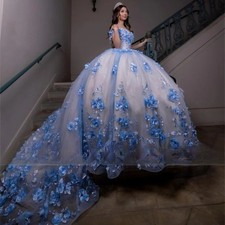 Sky Blue Quinceanera Dress Princess Sweet 15 Years Girl Birthday Party Dresses