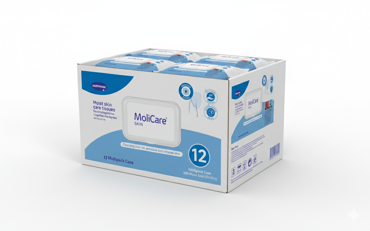 Bulk MoliCare Moist Skin Care Wipes Case of 12 (600 Wipes) XL Adult Care