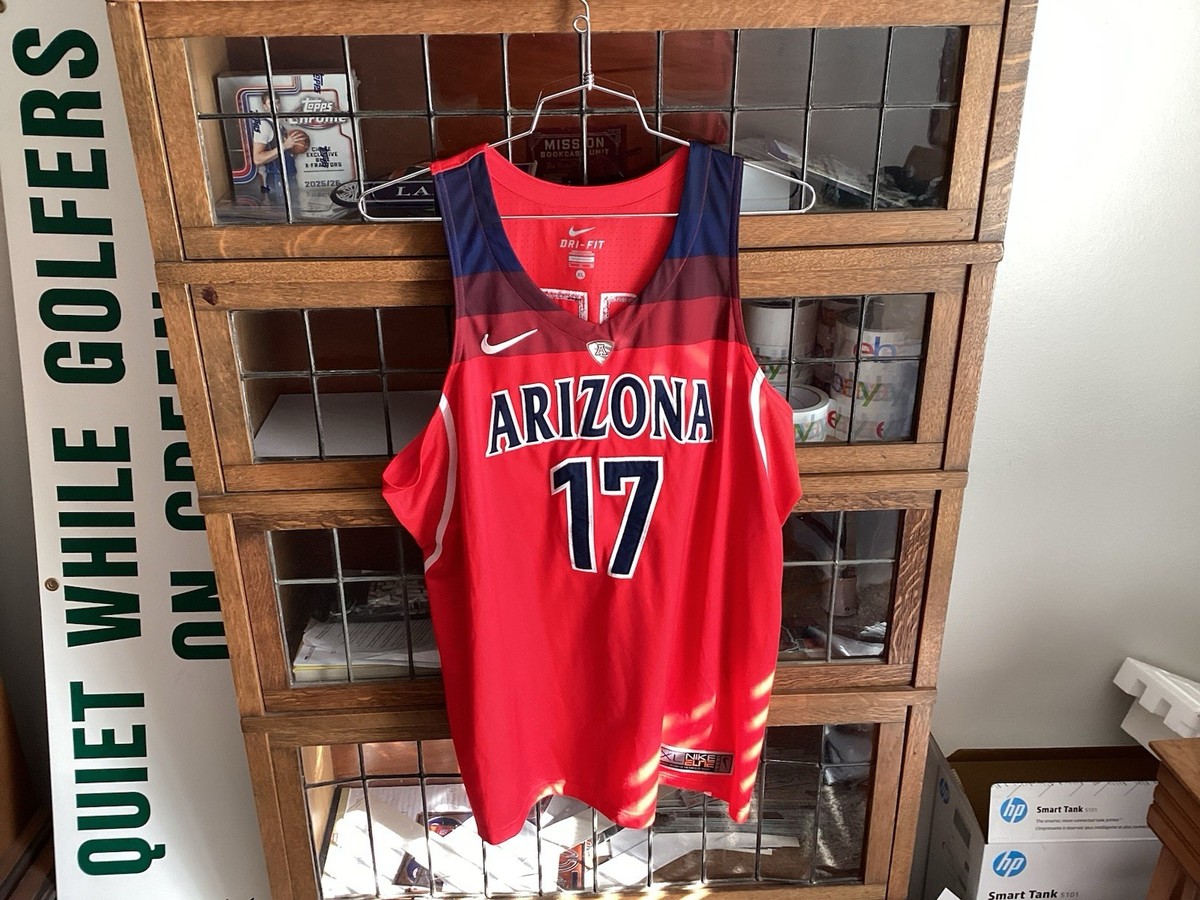 Arizona Wildcats #17 NIKE ELITE Red SEWN Basketball Jersey SZ XL