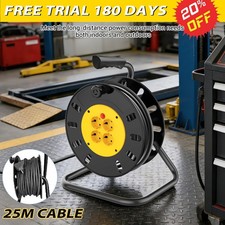 15/25/50m Heavy Duty 13A Electrical 4 Way Gang Socket Mains Cable Extension Reel
