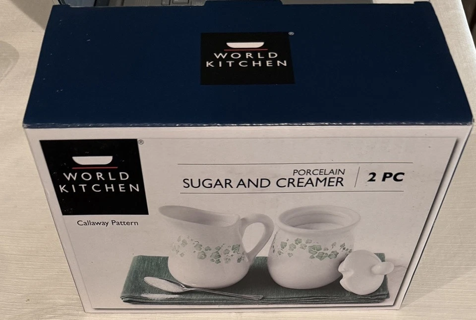 Sugar Bowl e Creamer World Kitchen/Corelle padrão Callaway APOSENTADO - Imagem 2 de 4