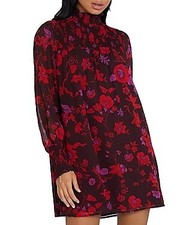 Sanctuary NIGHT WISH Sparks Fly Printed Smocked Shift Dress, US Medium