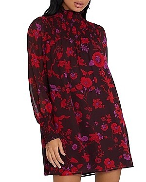 Vestido Sanctuary NIGHT WISH Sparks estampado mosca turno ahumado, EE. UU. Mediano - Imagen 1 de 4