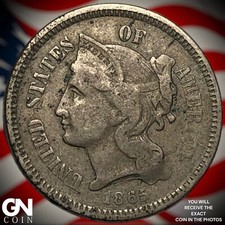 1865 3 Cent Nickel Piece  M5896