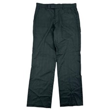 Ashworth Gray Flat Front Straight Leg Dress Pants Tag 34x34 (34x33) Polyester
