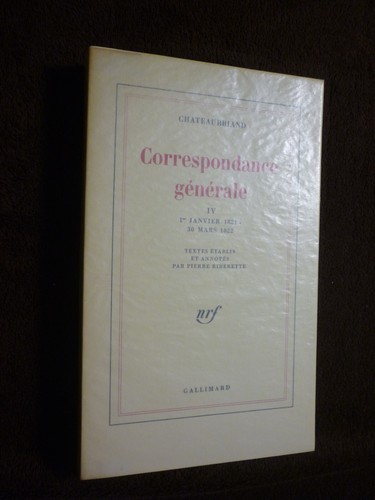Chateaubriand François René : Correspondance générale Tome I a V Nrf Gallimard - Picture 5 of 6