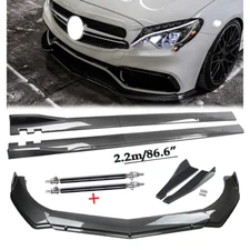 Carbon Fiber Front Bumper Lip Spoiler For Mercedes-Benz Body Kit Side Skirt