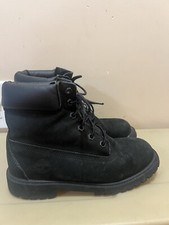 Timberland 6-Inch Classic Waterproof Black Nubuck Youth Size 4.5