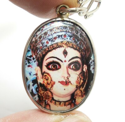 KALI DURGA PARVATI UMA DEVI 3 EYED AMBIKA GODDESS SHAKTI HINDU BLESS OM PENDANT