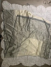 South Asian Ivory And Black Flora Silky Synthetic Machine Edge Sari