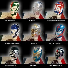 Wrestling Mask Lycra Santo Blue Demon Mil Mascaras Rey Mysterio Mistico Pentagon