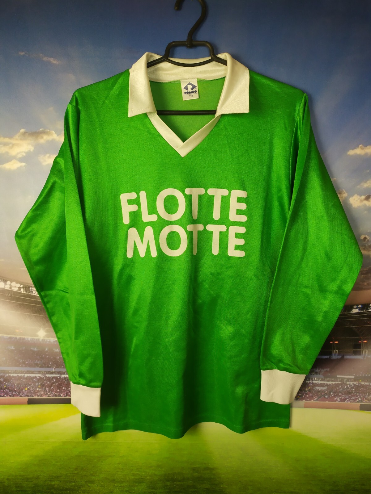 Rombo Vintage Jersey Long Sleeve Football Shirt Green Mens Size 7/8