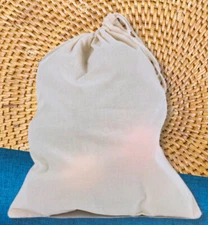 Single Drawstring Travel/Produce Bag, Organic Cotton, 12"w x 15"h, Crafting