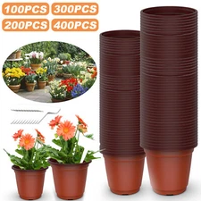 Max 500 PCS Plastic Plant Flower Pot Nursery Seedlings Pot Container With Labels