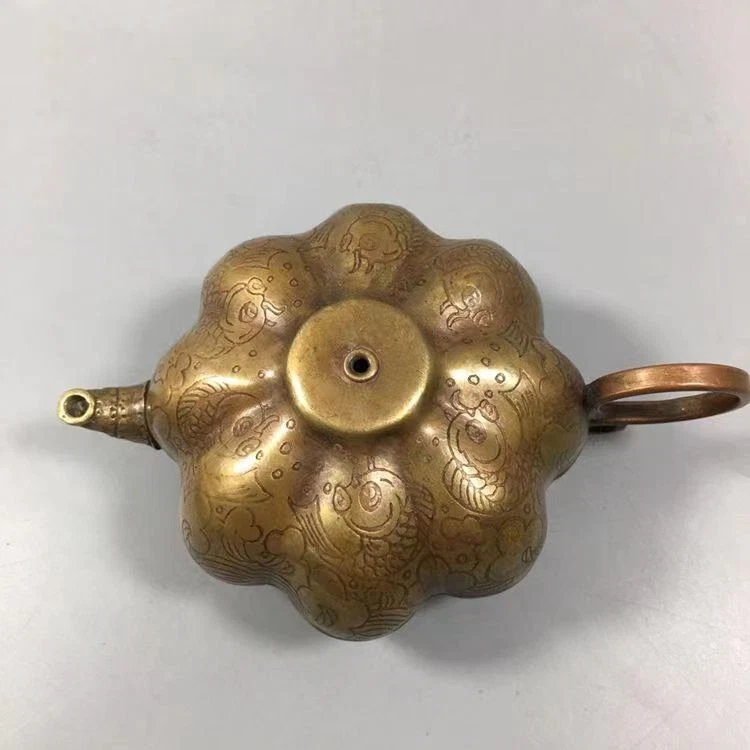 Adornos decorativos de artículos de estudio de bronce en relieve de piedra de tinta de 9,5 cm Foto 2 de 4