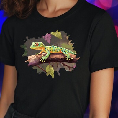 Frauen T-Shirt Gecko Motiv Baumwolle Größe S bis 3XL