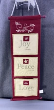 Dayspring Hanging Christmas Card Holder Joy Peace Love 2008 Hallmark Bible Verse