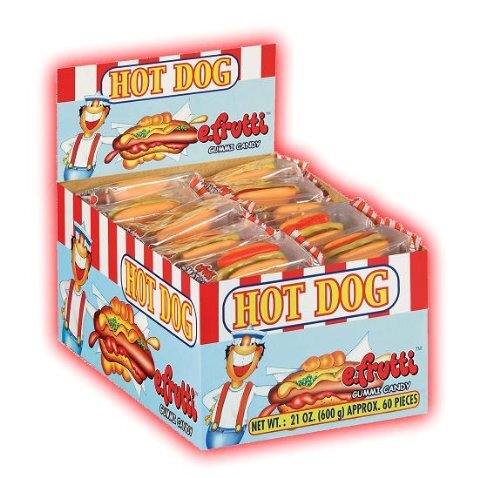 e.frutti Gummy Hot Dog 0.31 oz, 60-Count Boxes [Pack of 6]
