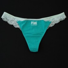 NEW Victoria's Secret VTG PINK 2012 Lace Cotton Thong Panty SMALL