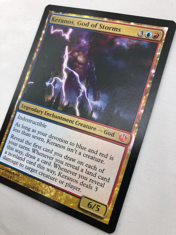 Keranos, God of Storms x1 * FOIL * MTG Journey Into Nyx 1x Magic Ex Light Play - Image 4 of 4