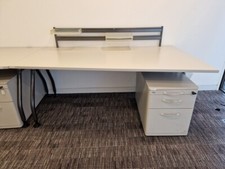 Wave Office Desk Right Hand Workstation + Lockable Mobile Pedestal Cabinet