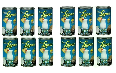 12 Cans-15oz. Coco Lopez Real Cream Of Coconut for Piña Colada