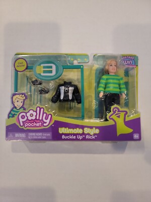 NEW Polly Pocket Buckle Up Rick Ultimate Style Mattel Jacket Shoes Boy Doll NIB