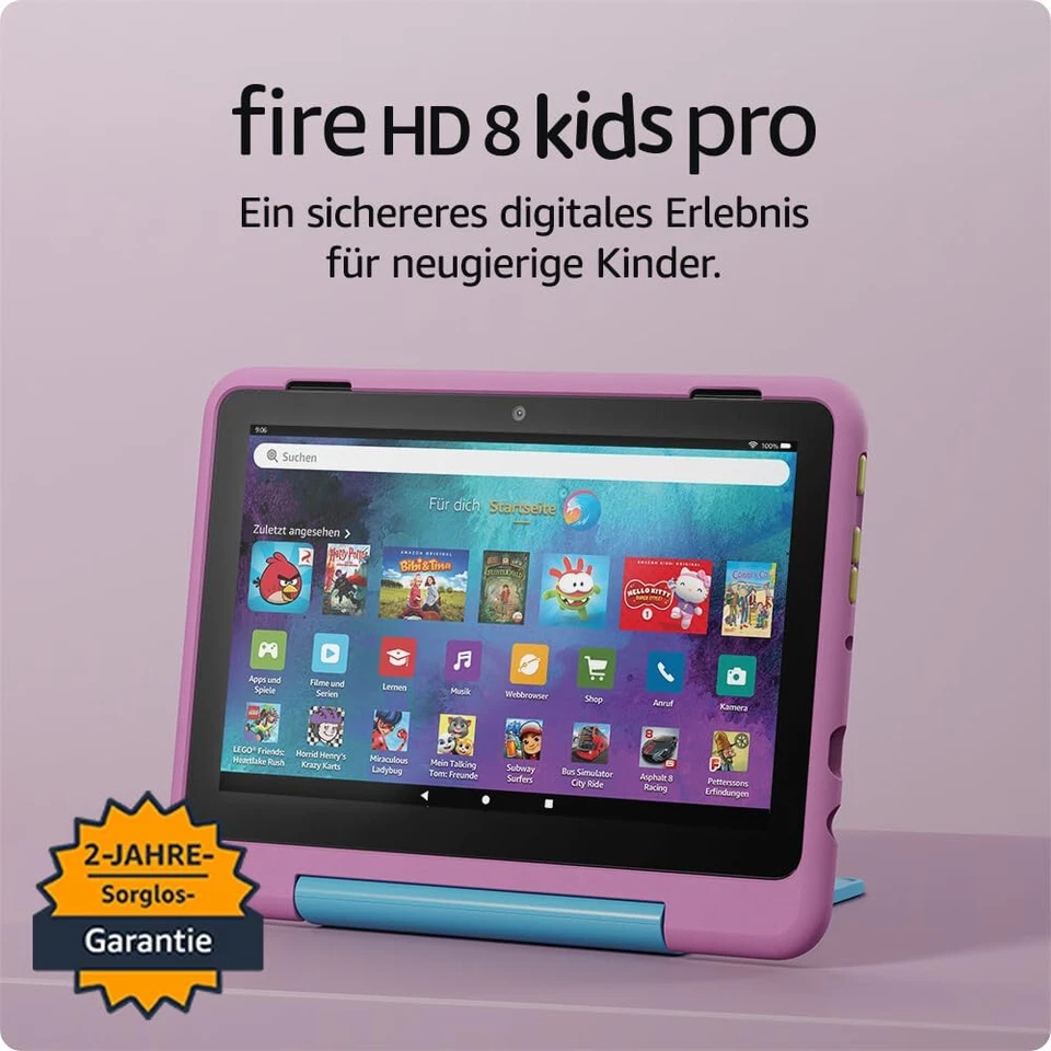 Amazon Fire HD Kids 8 - 10 Pro Tablet 32 GB violett Blau blaugrün Löwen Avengers