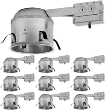 SRM6/LED/10PK Shallow Remodel Can Recessed Housing, Galvanized, 10