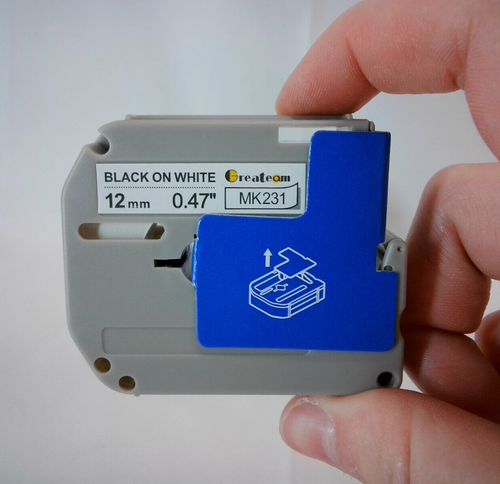 Lettering Tape for Brother MK231 Black on White 0.5" x 315" Non-Laminated Tape - Picture 3 of 4