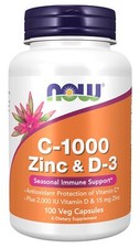 Vitamin C D Zinc Immune Support 100 Count High Potency Seasonal Formula