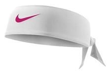 NIKE DRI-FIT DRY HEAD TIE 3.0 CZ1240-113 WHITE/LASER FUCHSIA NWT