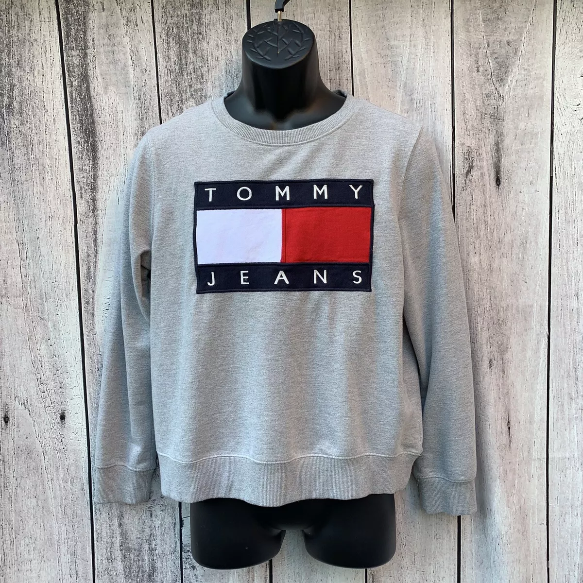 Men's Milwaukee Bucks Tommy Jeans Gray James Patch Pullover Sweatshirt