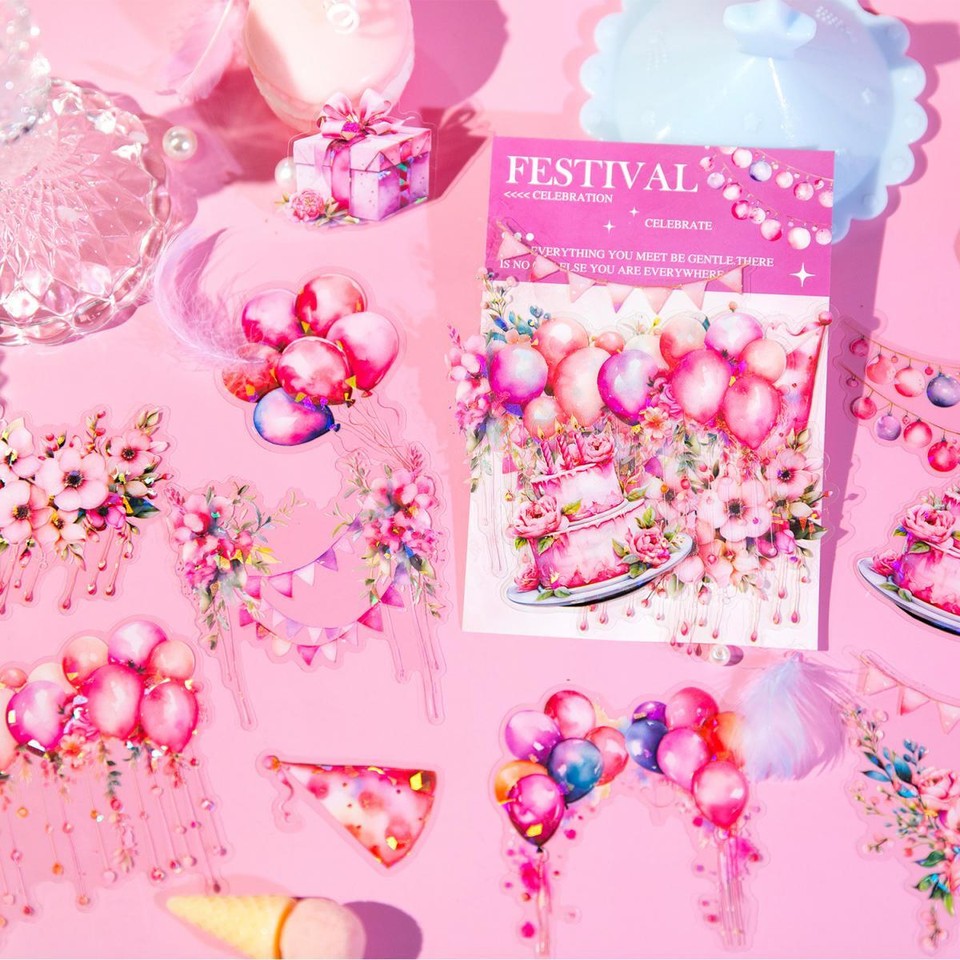 Party Decorations PET Glitter Stickers Journal Planner DIY Scrapbooking