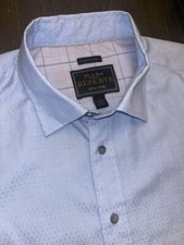 JOS A. BANK RESERVE Men's Large Beautiful Dress Shirt Long Sleeve Fast Shipping 