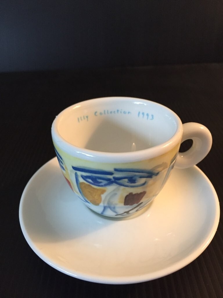 FACES OF ITALY 1993 ILLY COLLECTION SANDRO CHIA 4 EXPRESSO CUPS