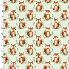 Forest Friends Boy By 3 Wishes Fabric - Green Fox 18680