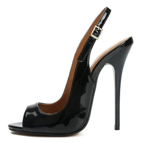 Women's shoes peep toe high heels pumps Slingback Red Crossdressers high heels - Picture 8 of 17