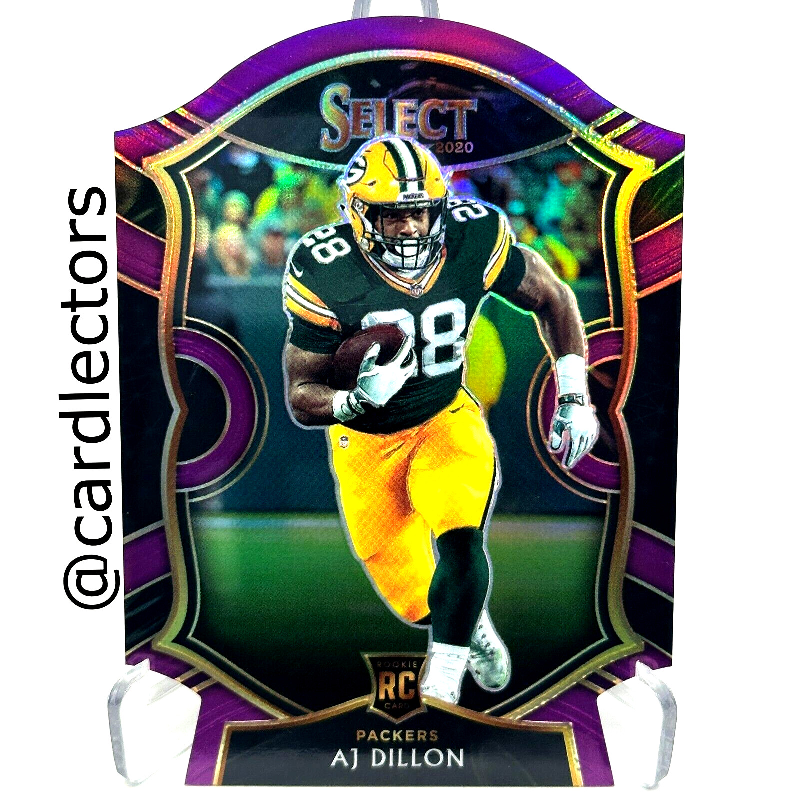 2020 Panini Select AJ DILLON #65 RC Concourse Purple PRIZM Die-Cut SP PACKERS