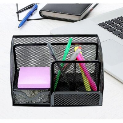 Organizer Da Scrivania In Metallo A 3 Livelli Con Portapenne - Ordine Ufficio - Foto 5