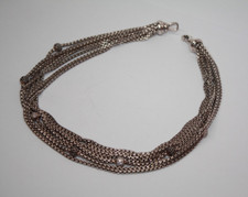 David Yurman Sterling 8 Strand Black White Diamond Pave Necklace 16" 065GRA